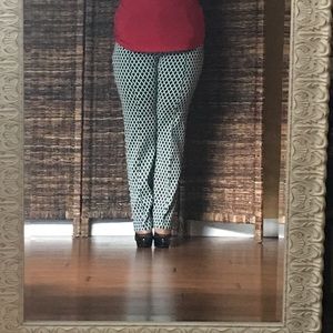 Black and white dress pants.